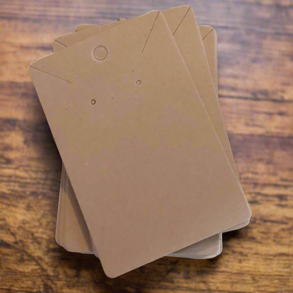 2.25 x 3.5 inch Kraft Necklace & Earrings Display Cards (Pack of 50)