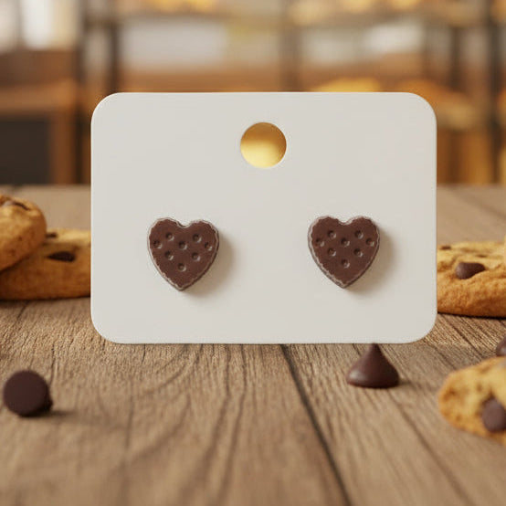 Cookie Heart Earrings (9mm)