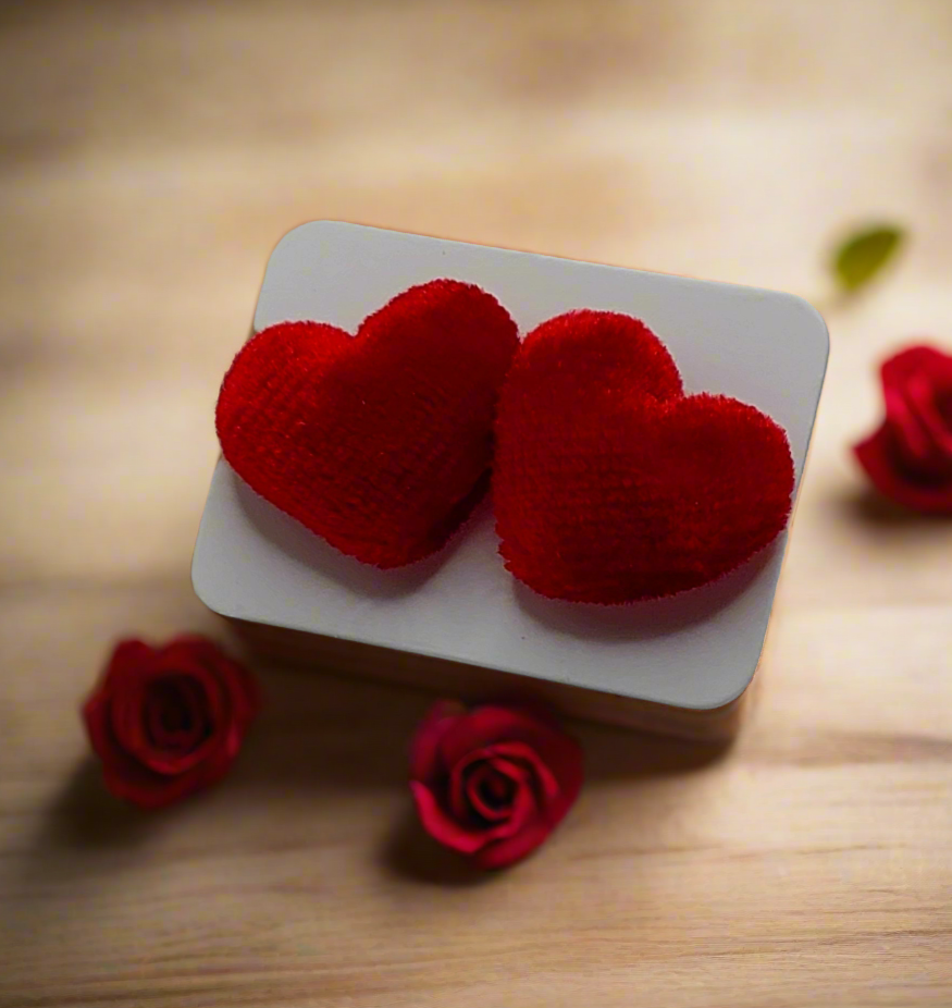 Red Velvet Heart Earrings