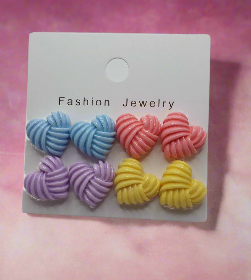 Knotted Hearts Earring Set