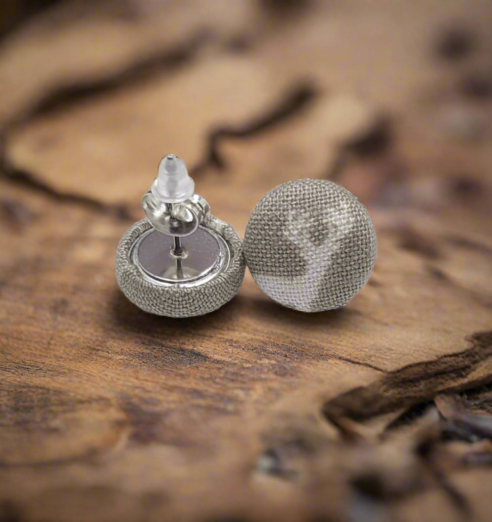 Deer Fabric Button Earrings