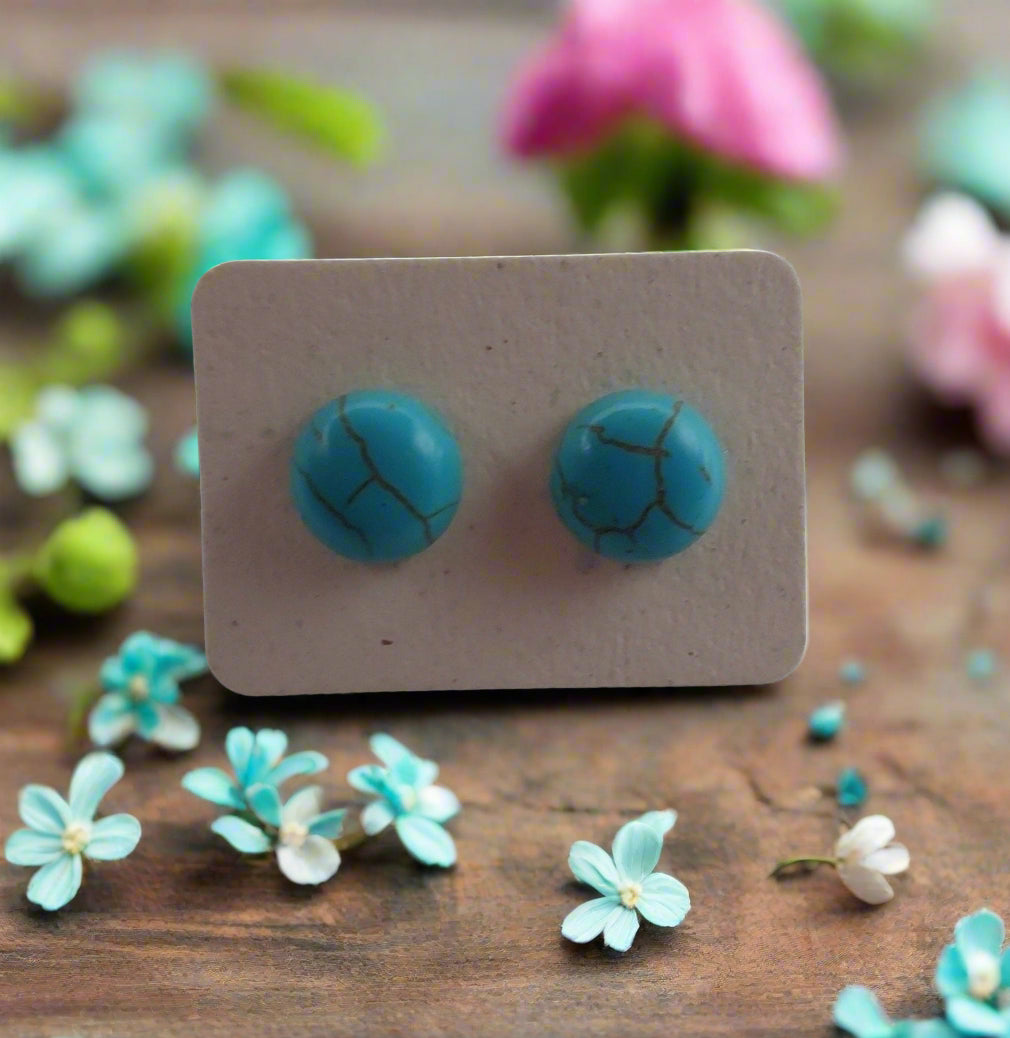 Imitation Gemstone Earrings (10mm)