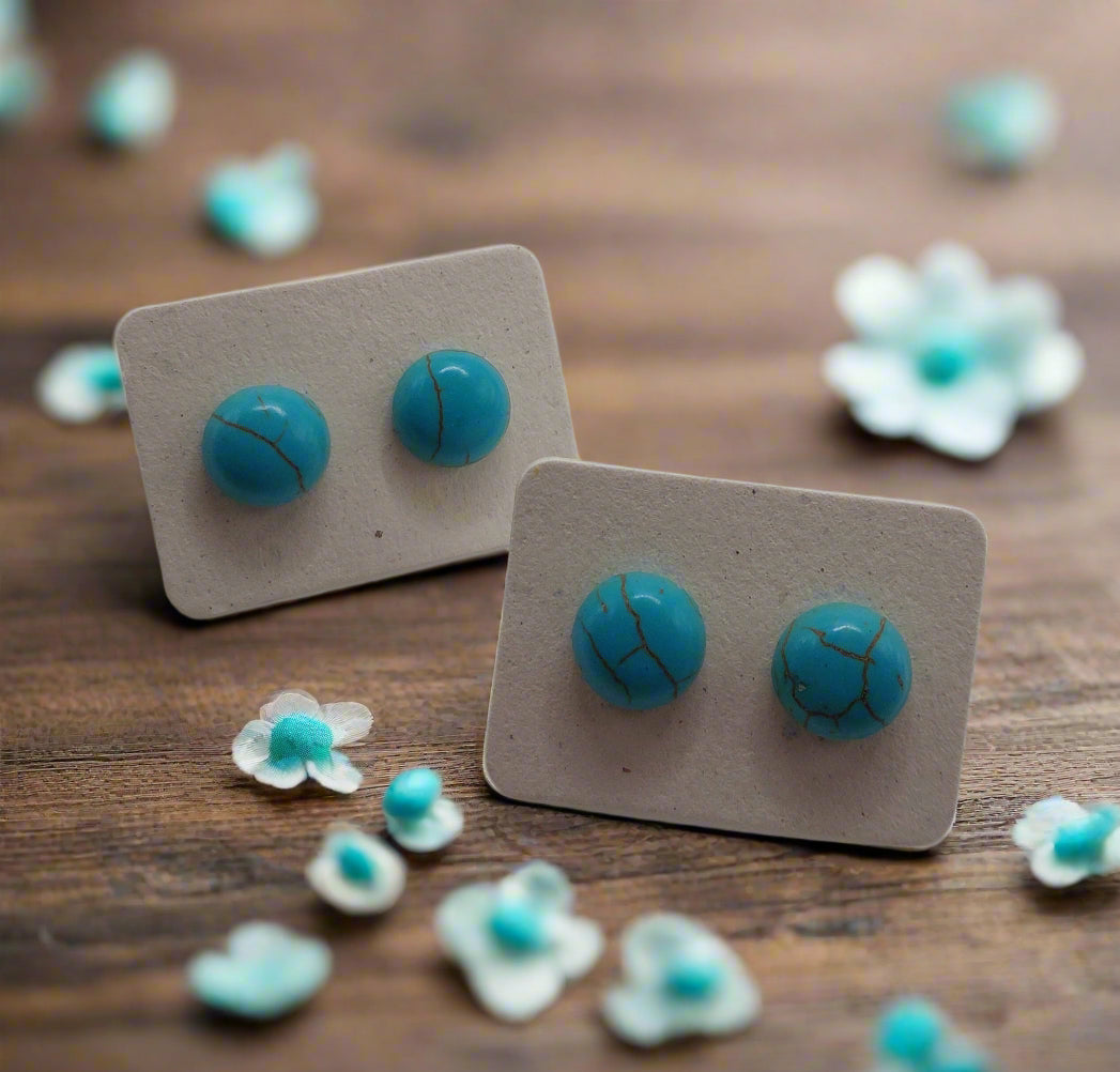 Imitation Gemstone Earrings (10mm)