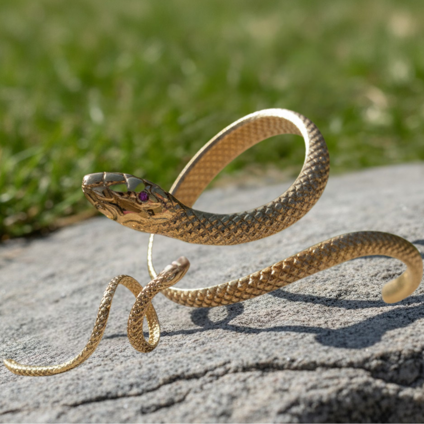 Alloy Snake Wrap Cuff Bracelet & Adjustable Ring Set