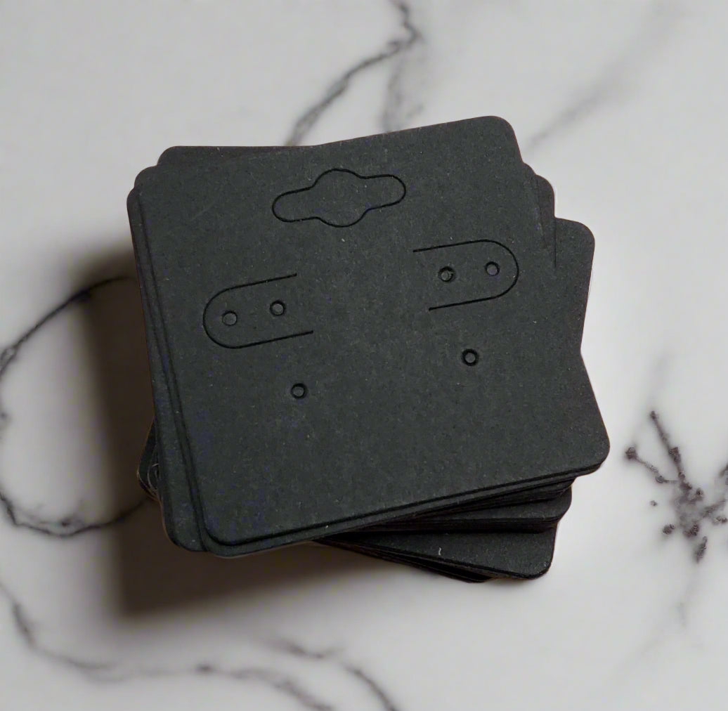 2" x 2" Black Necklace & Earrings Display Cards (Pack of 50)