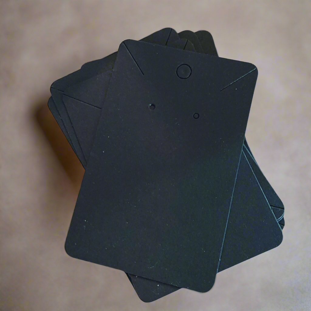 2.25 x 3.5 inch Black Necklace & Earrings Display Cards (Pack of 50)