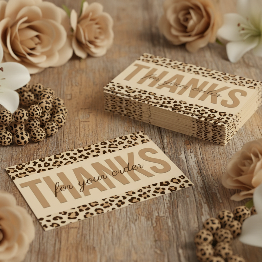Cheetah Pattern - Thanks for Your Order Cards