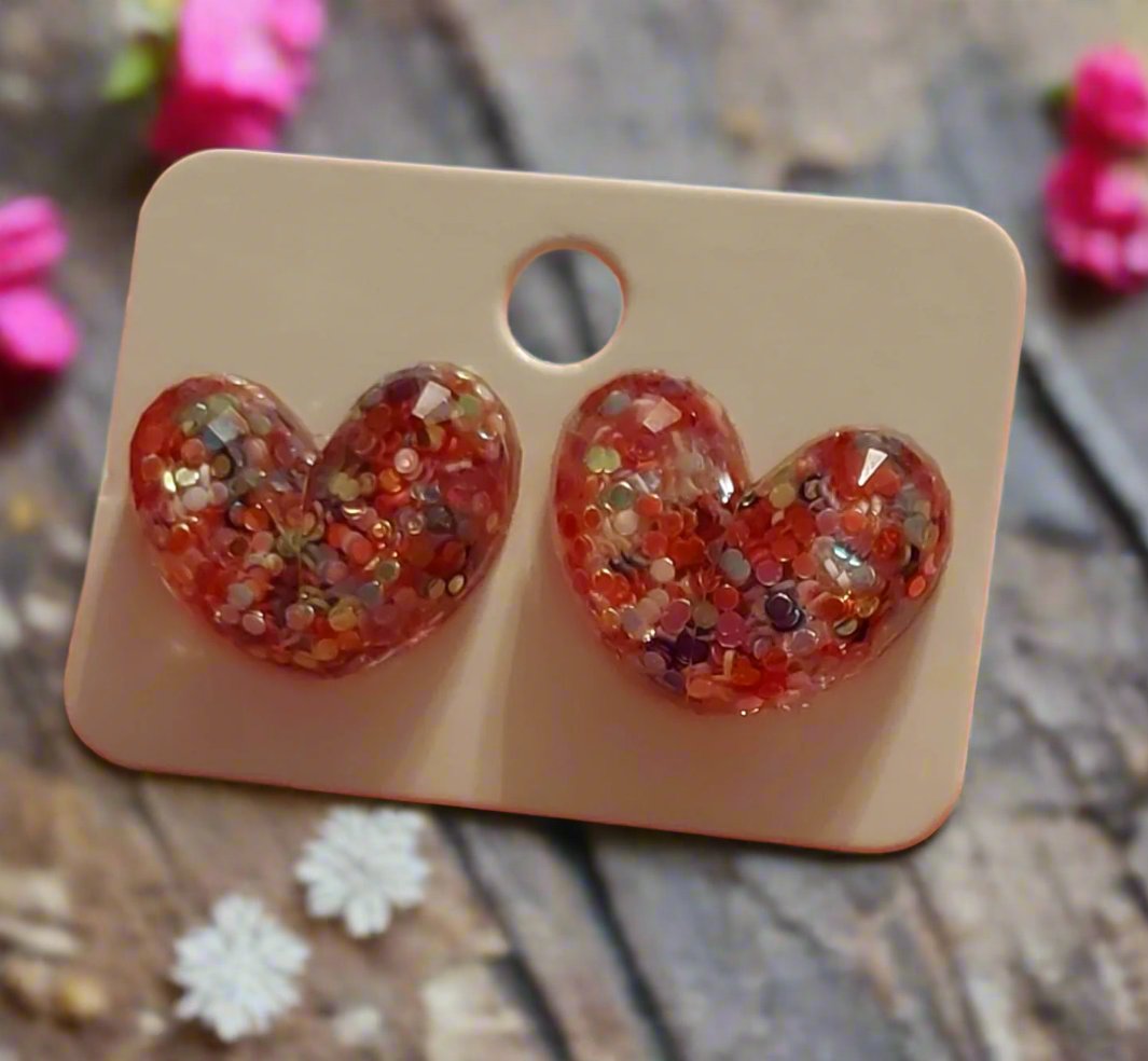 Confetti Heart Earrings (19mm)