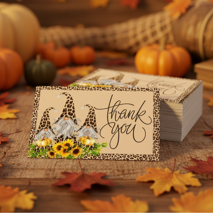 Leopard Gnomes Thank You Cards
