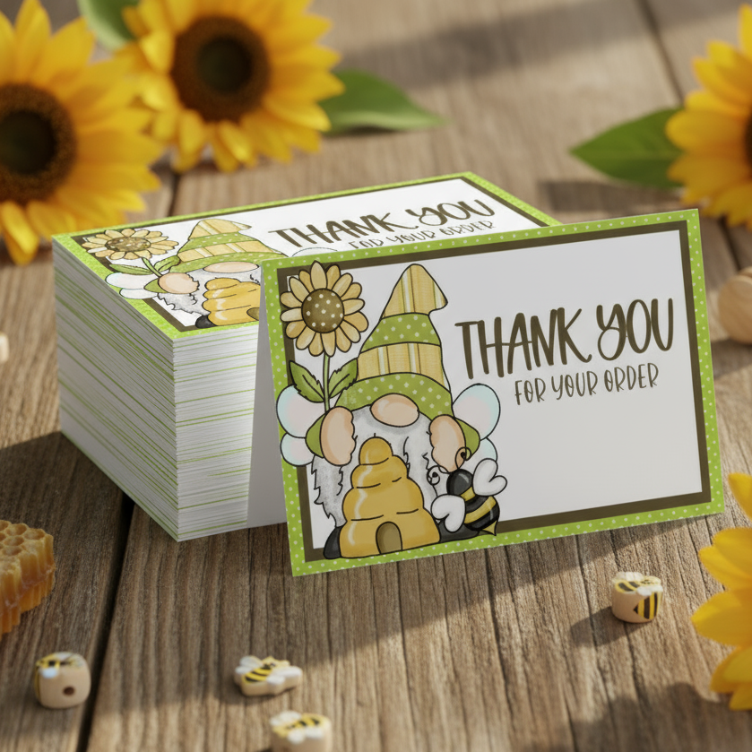 Gnome & Bee - Thank You for Your Order Cards