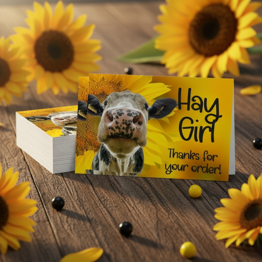Hay Girl - Thank You For Your Order Cards