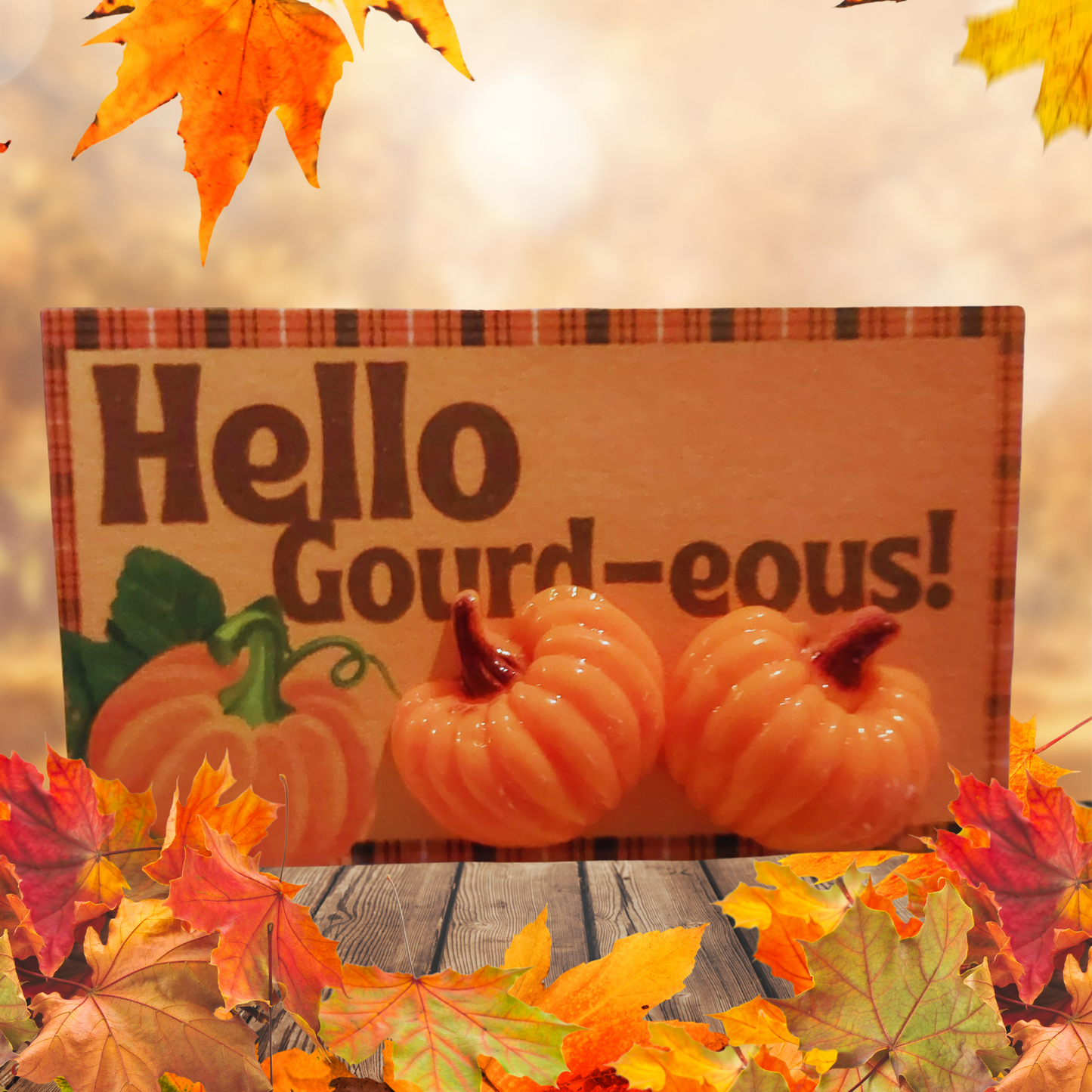 Hello Gourd-eous Card with 19mm Pumpkin Earrings