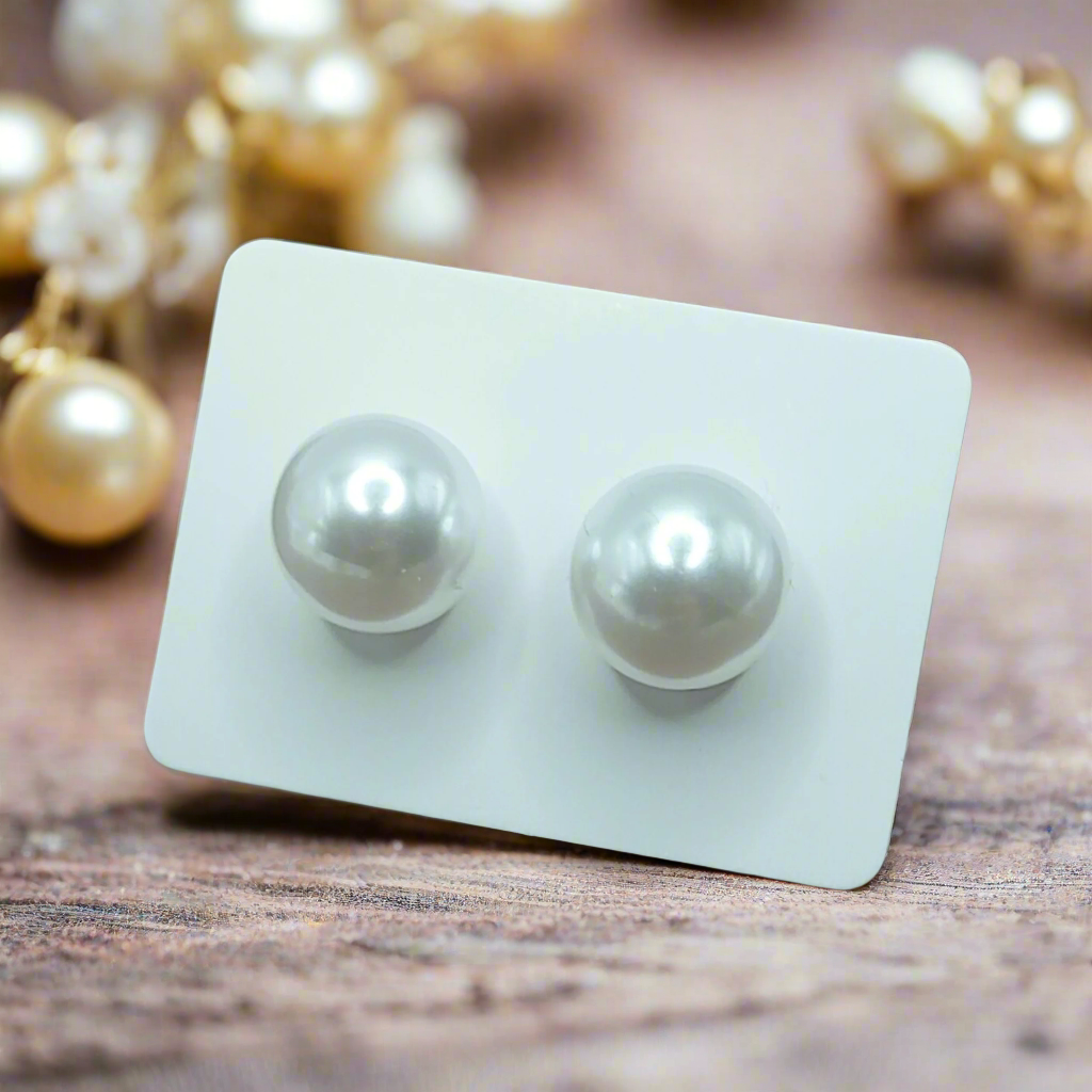 Imitation Pearl Stud Earrings (10mm)