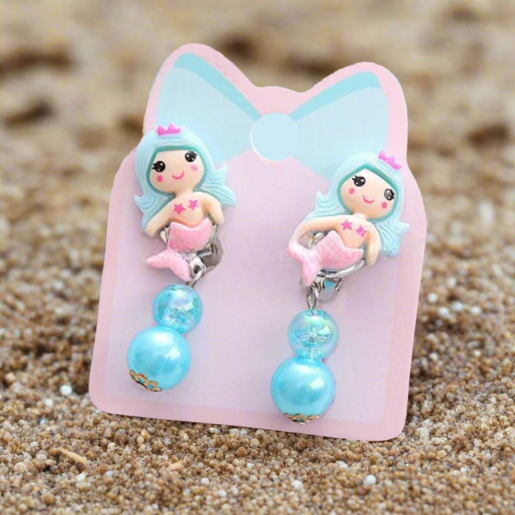 Kids Mermaid Clip-on Earrings