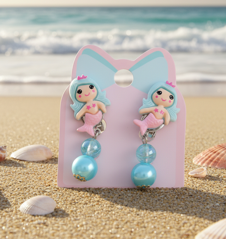 Kids Mermaid Clip-on Earrings