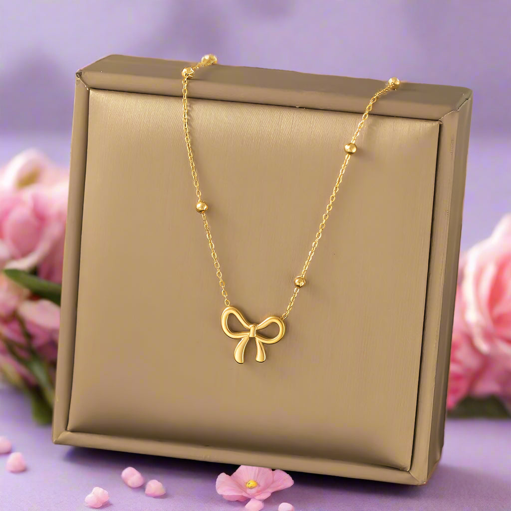 Stainless Steel Bow Necklace