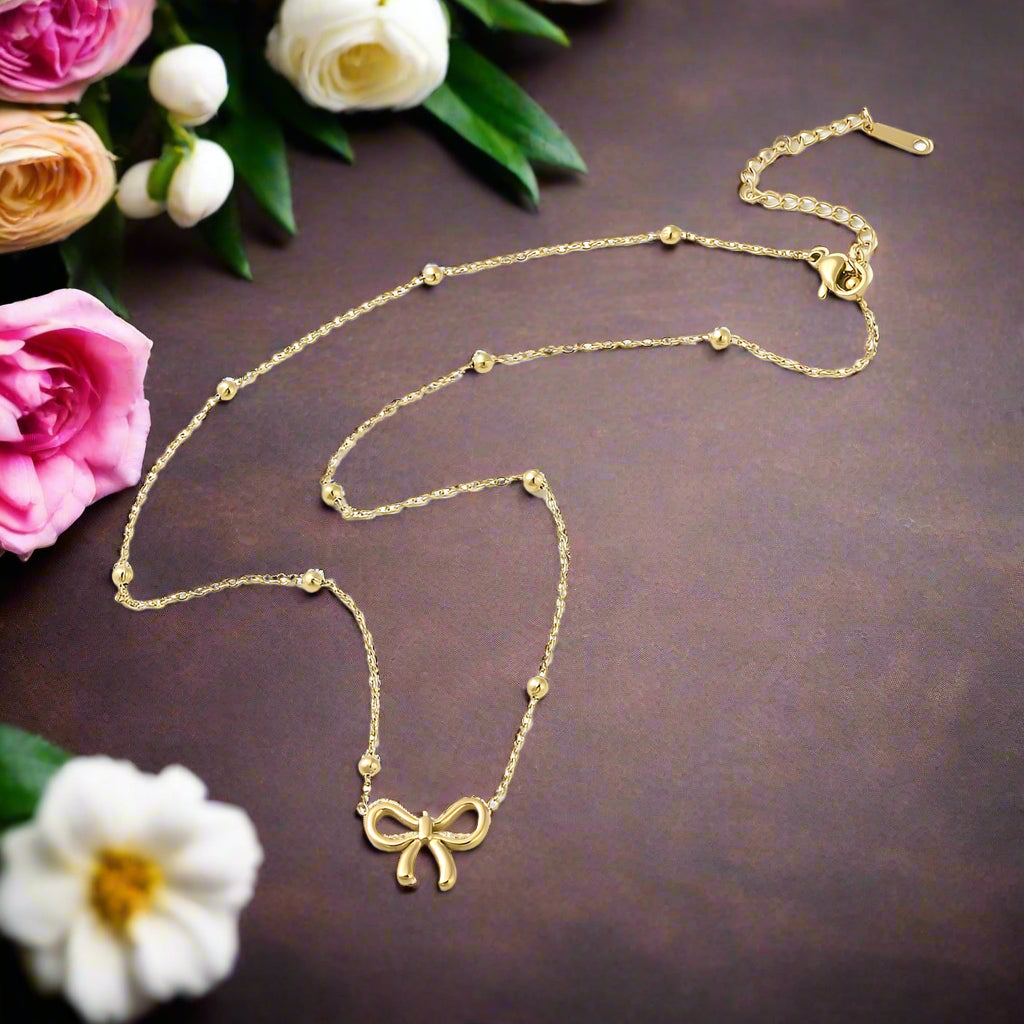 Stainless Steel Bow Necklace