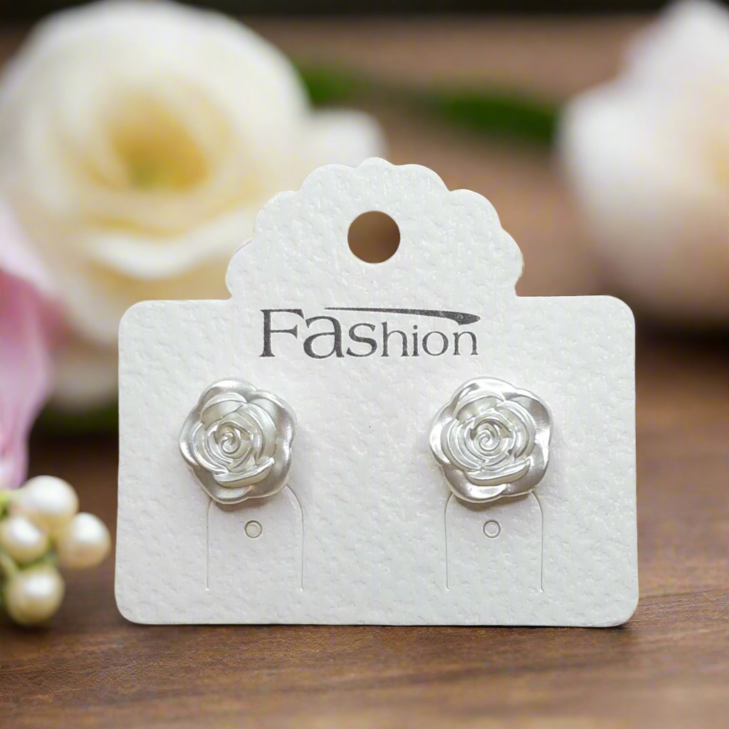 Pearly Rose Earrings (11mm)