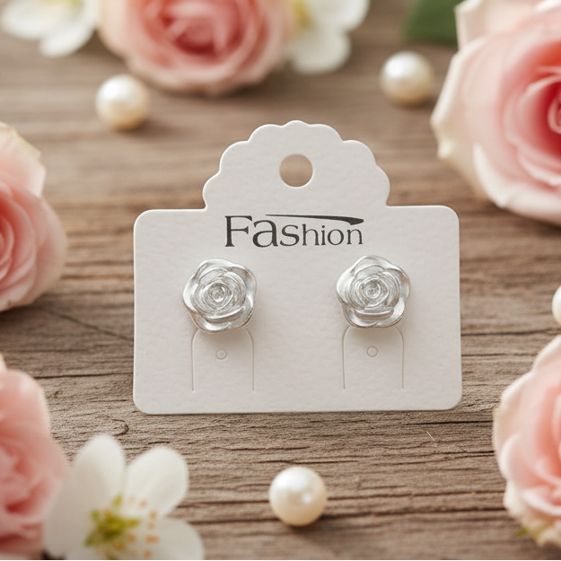 Pearly Rose Earrings (11mm)