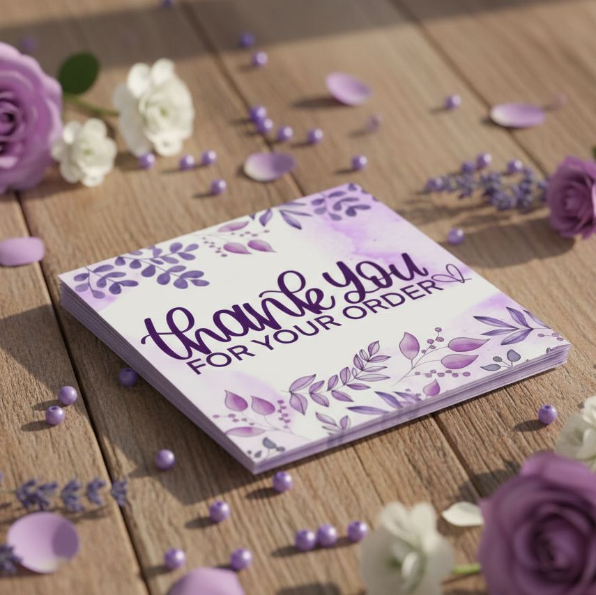 Purple Foliage Thank You Cards
