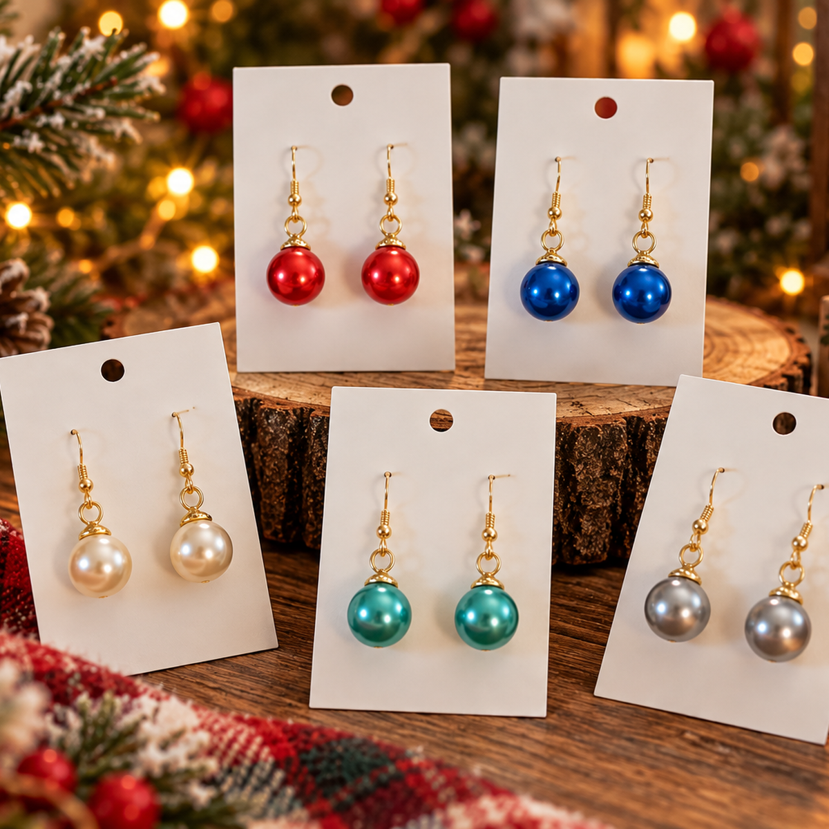 Rhinestone Ball Ornament Dangle Earrings
