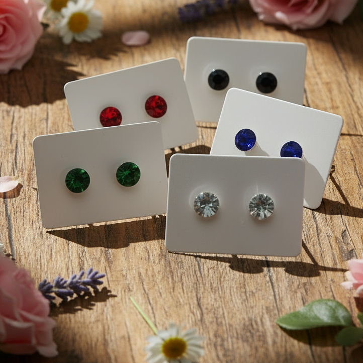 Rhinestone Stud Earrings (6mm)