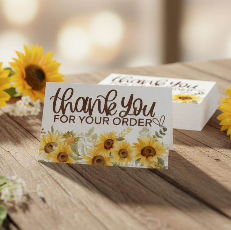 Sunflower - Thank You for your Order Cards