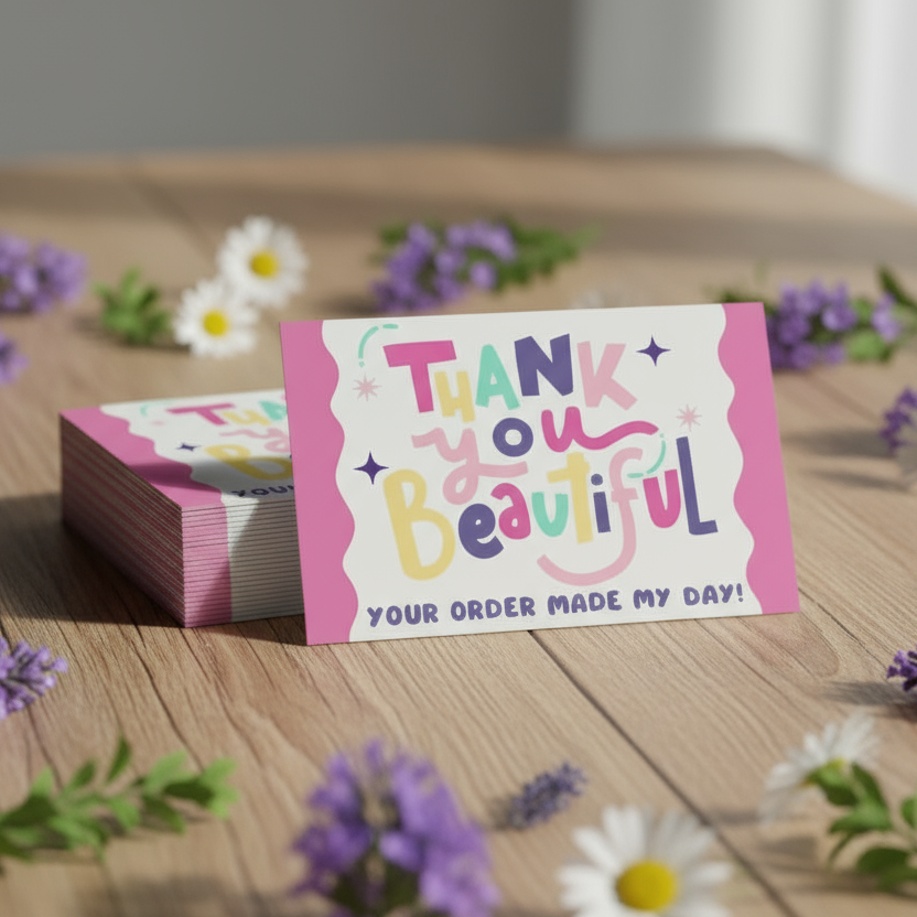 Thank You Beautiful, Your Order Made My Day Cards