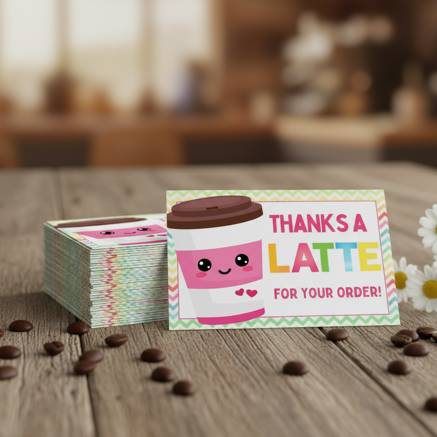 Thanks a Latte for Your Order Cards