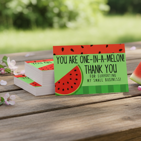 You Are One-In-A-Melon, Thank You for Supporting My Small Business Cards