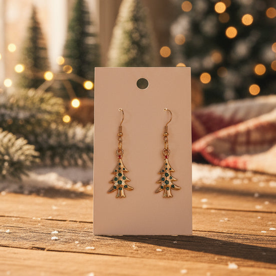Christmas Tree Dangle Earrings