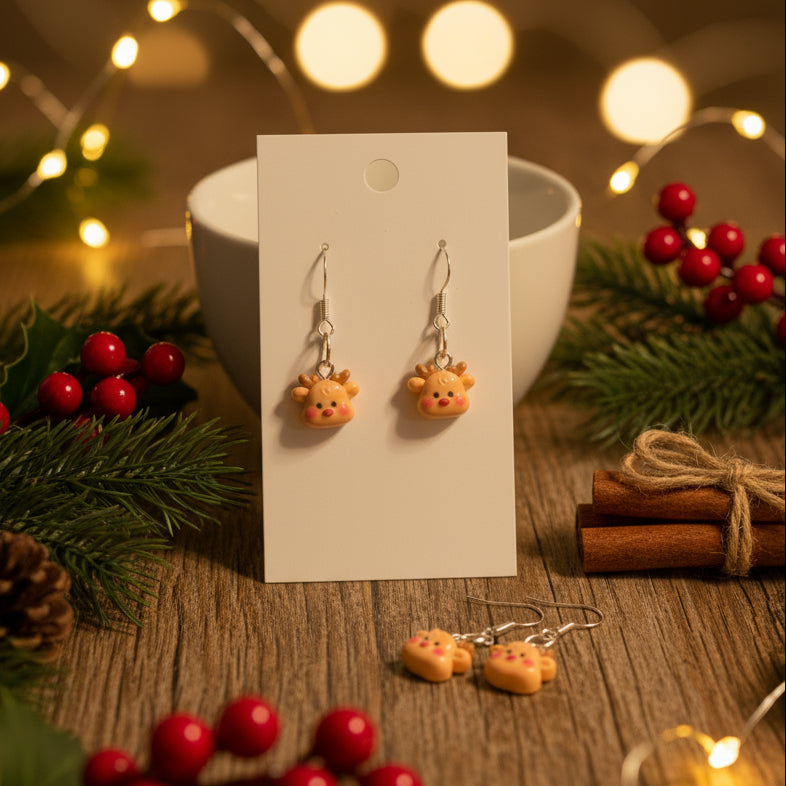 Whimsical Reindeer Dangle Earrings