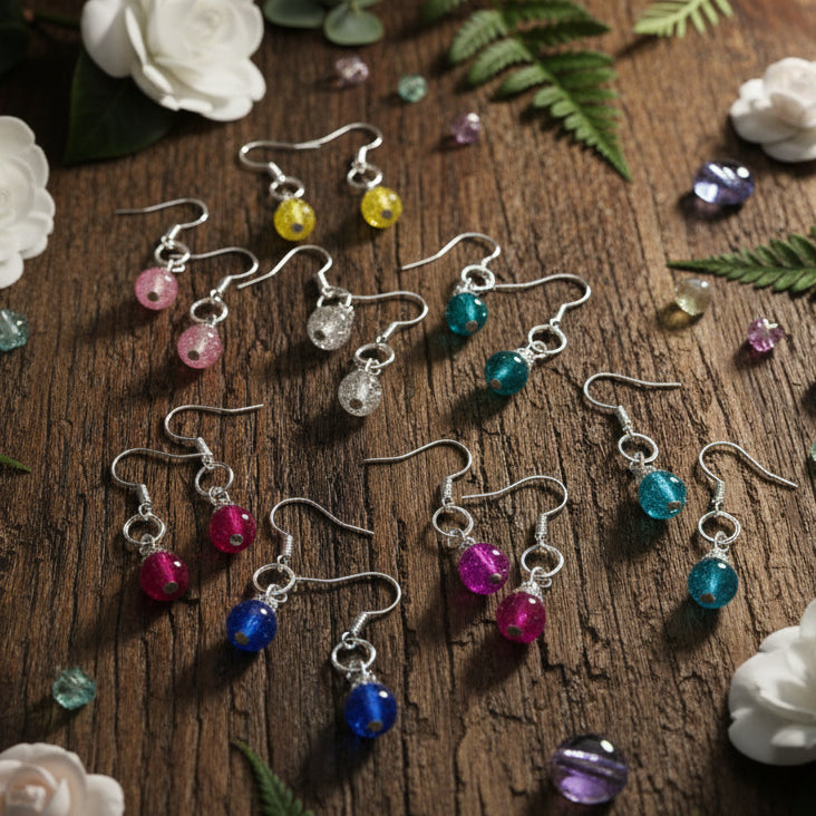 Glass Bead Dangle Earrings