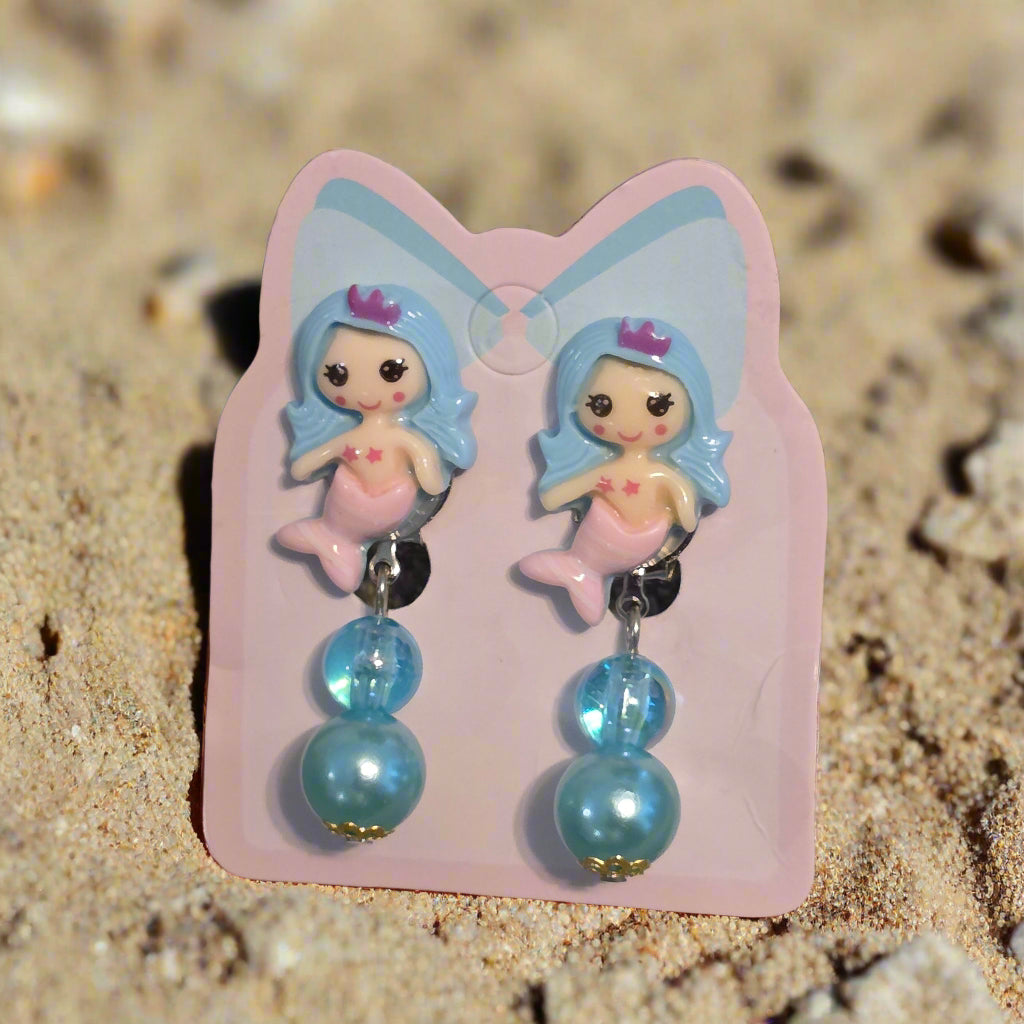 Kids Mermaid Clip-on Earrings