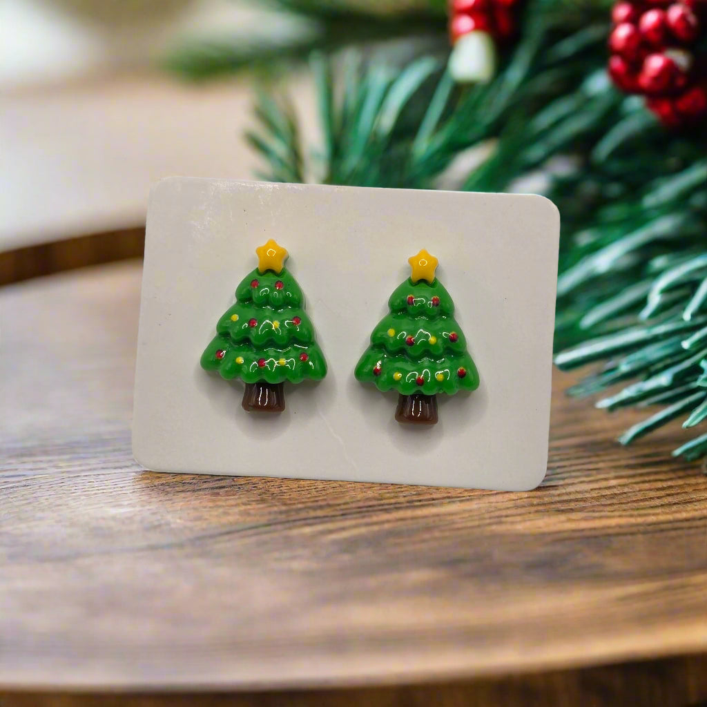 Christmas Tree Earrings (14mm)