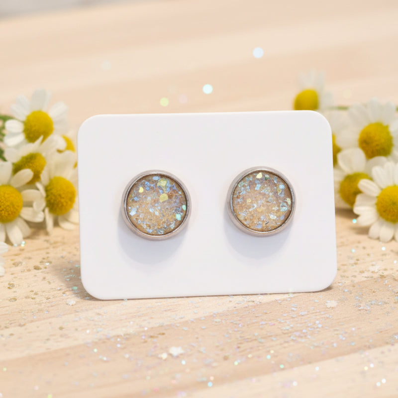 10mm Imitation Druzy Earrings