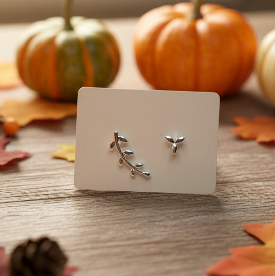Asymmetrical Leaf Earrings