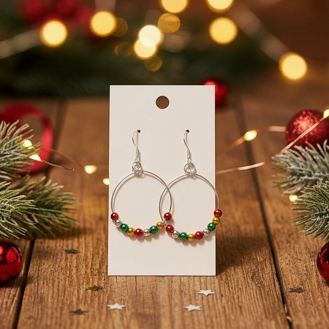 Christmas Bead Dangle Earrings
