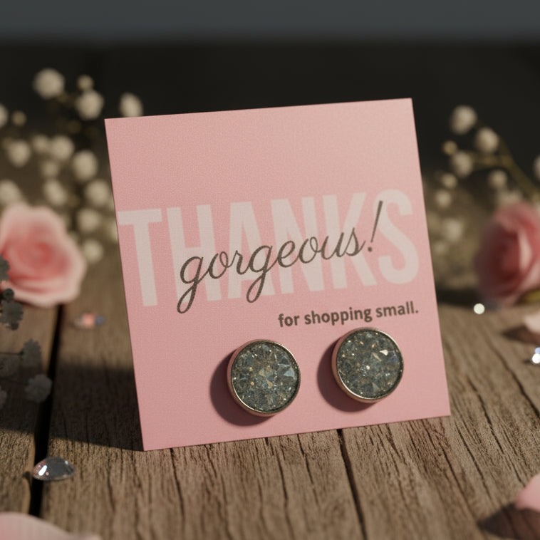 Thanks Gorgeous For Shopping Small Card with Earrings