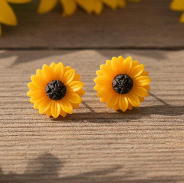 15mm Sunflower Earrings