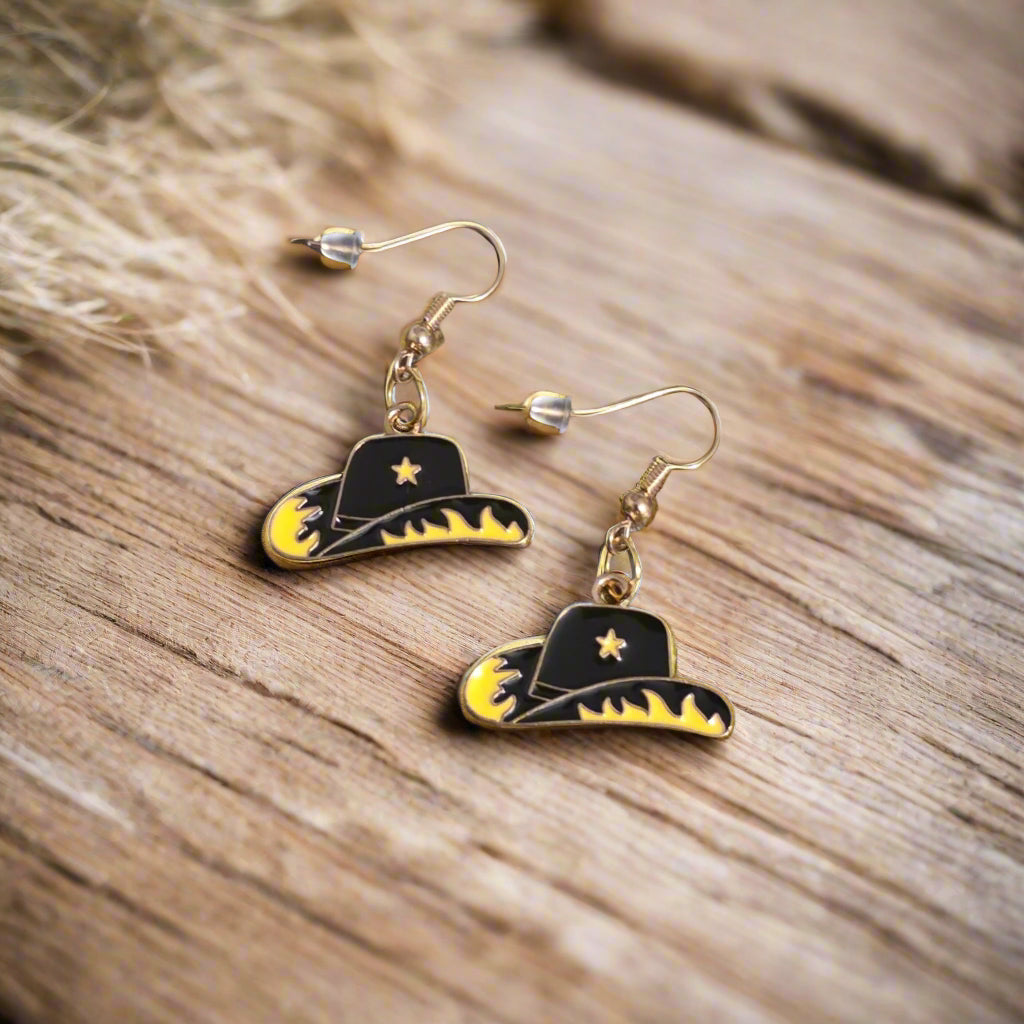 Cowboy Hat Dangle Earrings