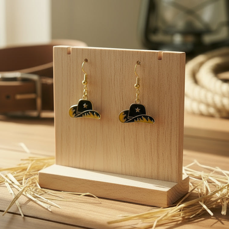 Cowboy Hat Dangle Earrings