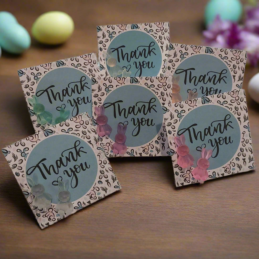 Bunny Thank You Card with Earrings