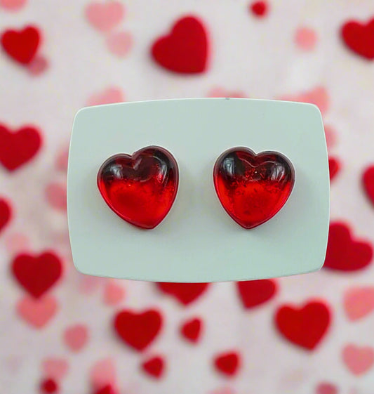 Red Heart Earrings (12mm)