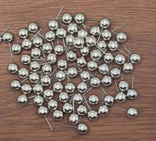 Silver Ball Stud Earrings (7.5mm), Pack of 50 pair