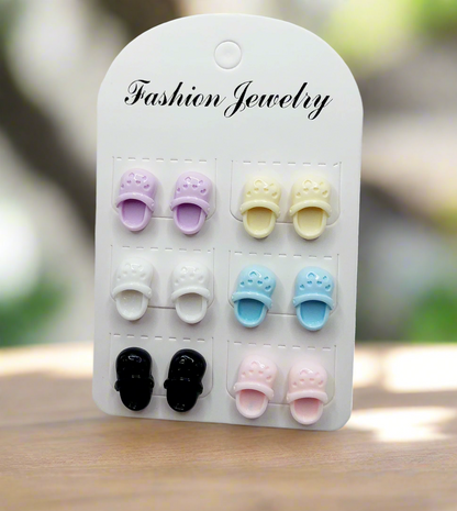 Clog Earrings (6 pair set)