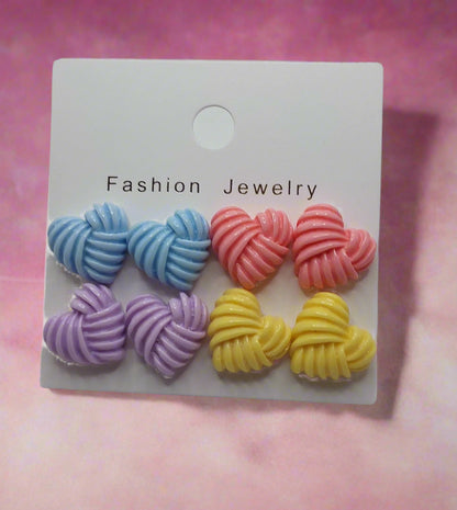 Knotted Hearts Earring Set
