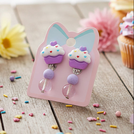Kids Cupcake Clip-on Earrings
