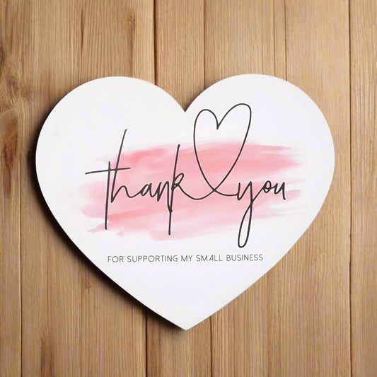 Thank You for Supporting My Small Business Heart Cards, 30 pieces