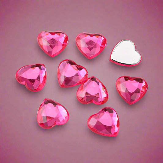 Imitation Acrylic Rhinestone Flat Back Heart Cabochons, 100 pieces